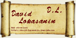 David Lopašanin vizit kartica